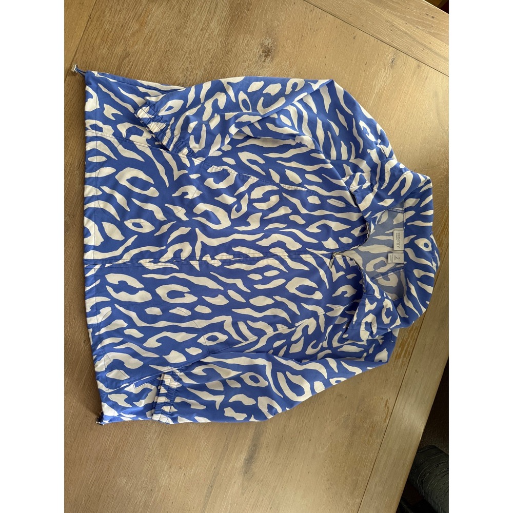 Zenergy by Chicos Women's Blue White Print Zip Up Long Sleeve Jacket Plus Size 2 - Picture 3 of 9
